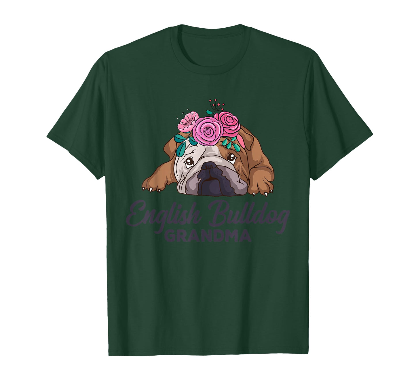 English Bulldog Grandma Dog Lover Owner Women T-Shirt