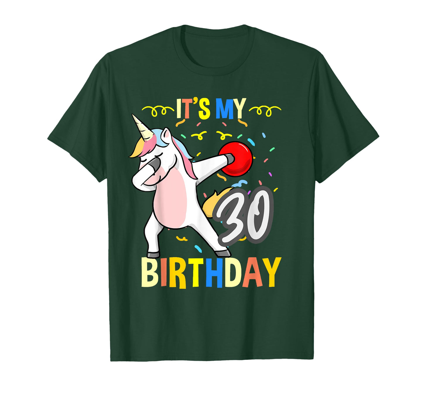Its My 30th Birthday Dabbing Unicorn Bowling T-Shirt
