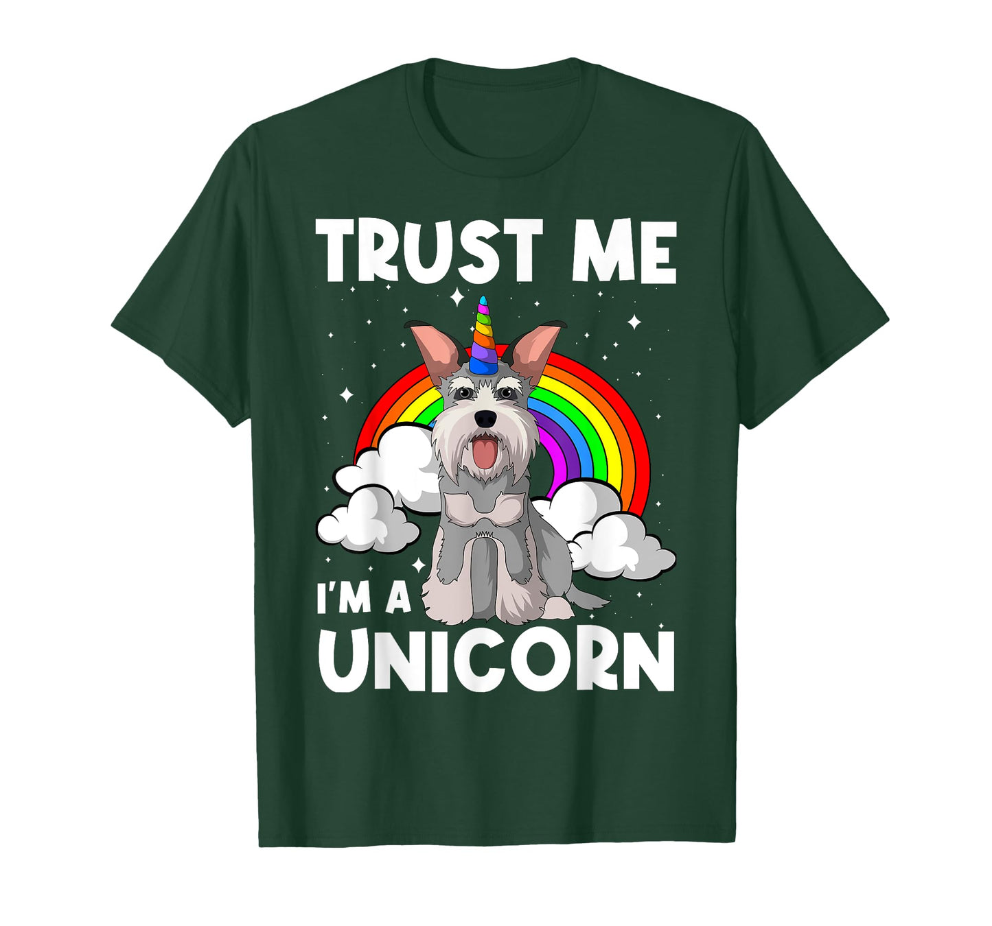 Schnauzer Unicorn Wire-Haired Pinscher Whiskered Snout Dog Men Women Girls Kids T-Shirt