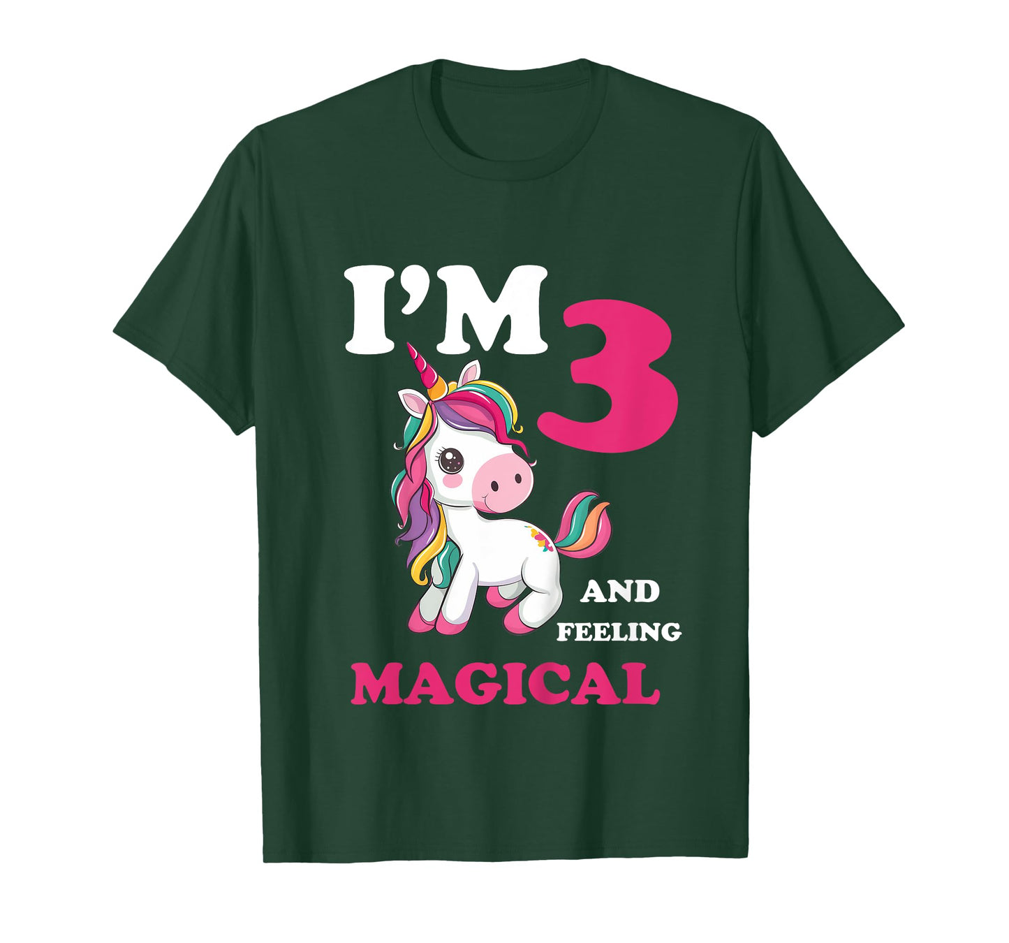 I'm 3 Years Old 3rd Birthday 3yr Girl Unicorn T-Shirt