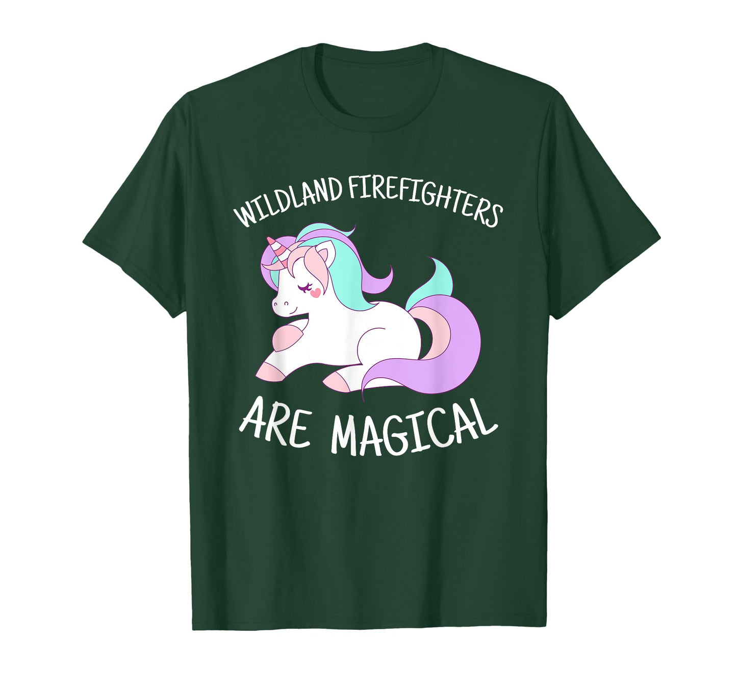 Cute Wildland Firefighter Unicorn Shirt for Women Gift T-Shirt