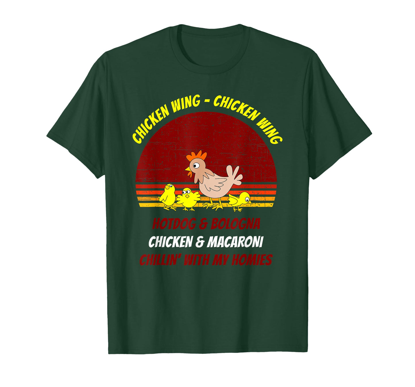 Chicken Wing Shirt Kids Retro Sunset For Boys Girls T-Shirt