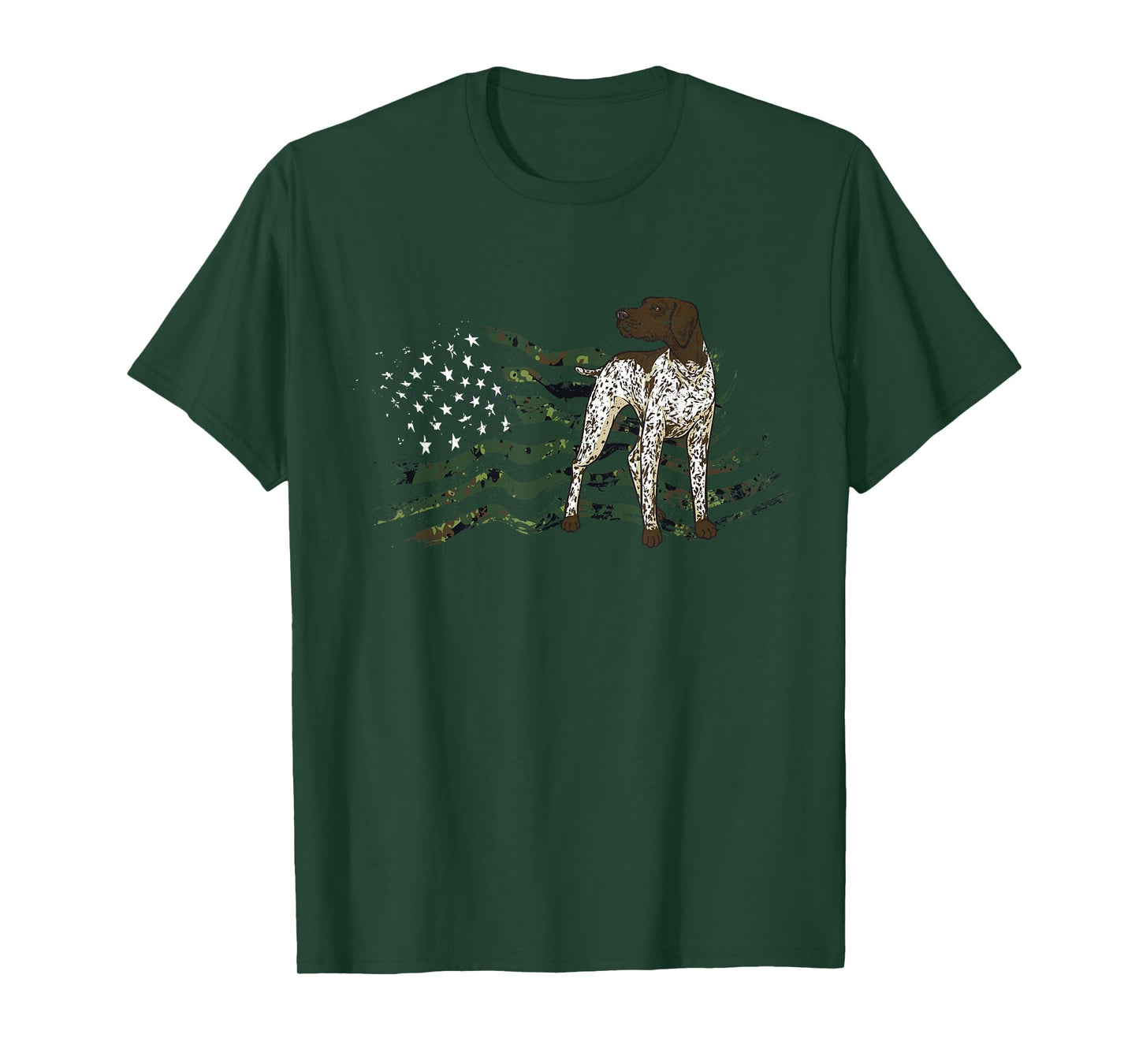 German Shorthaired Pointer American Flag GSP Dog T-Shirt