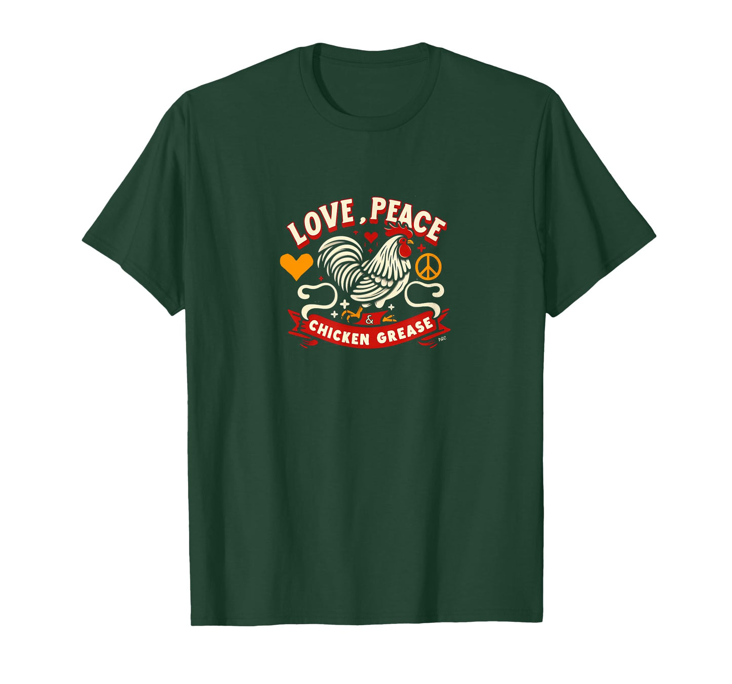 Love, Peace, & Chicken Grease Funny T-Shirt