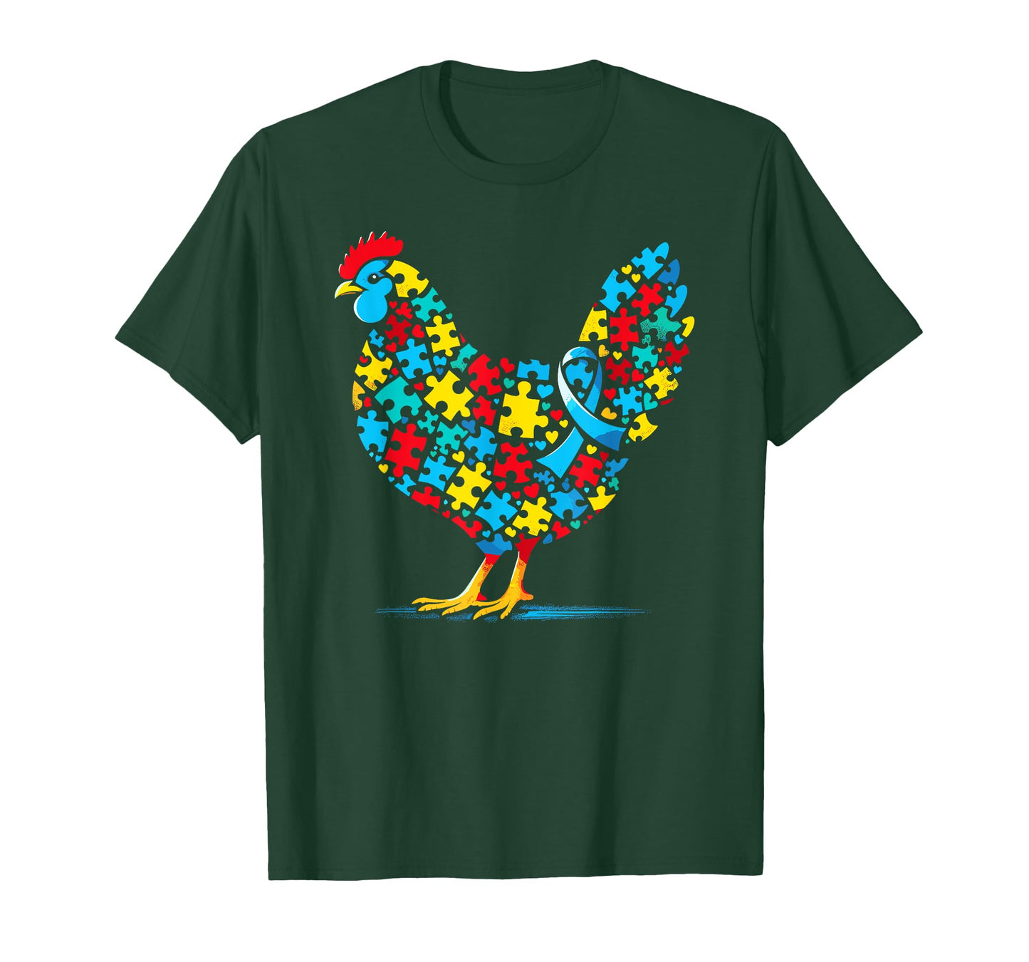 Chicken Puzzle Autism Awareness Autistic Womens Mens Kids T-Shirt