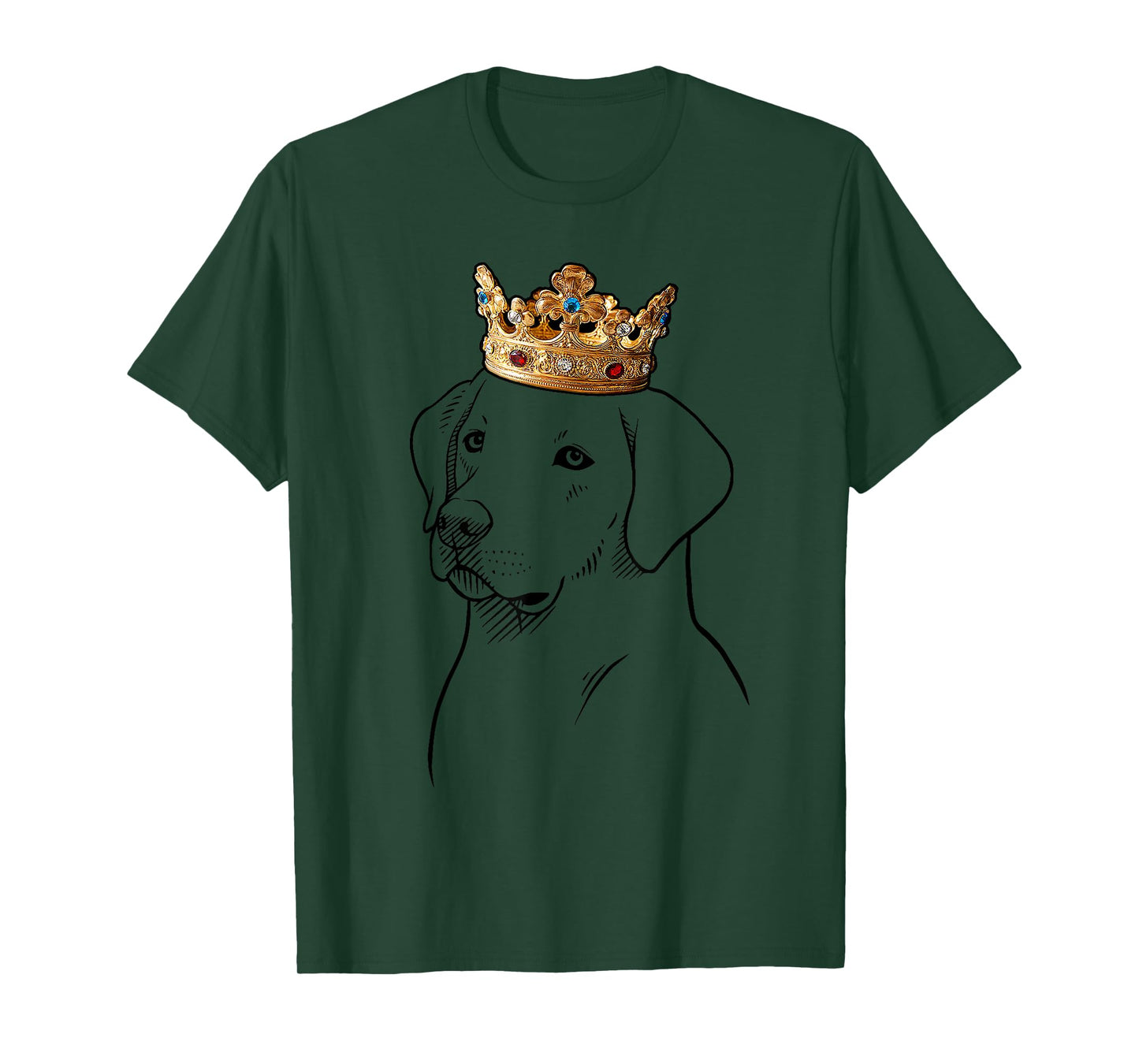 Labrador Retriever Dog Wearing Crown T-Shirt for Men Women Kids