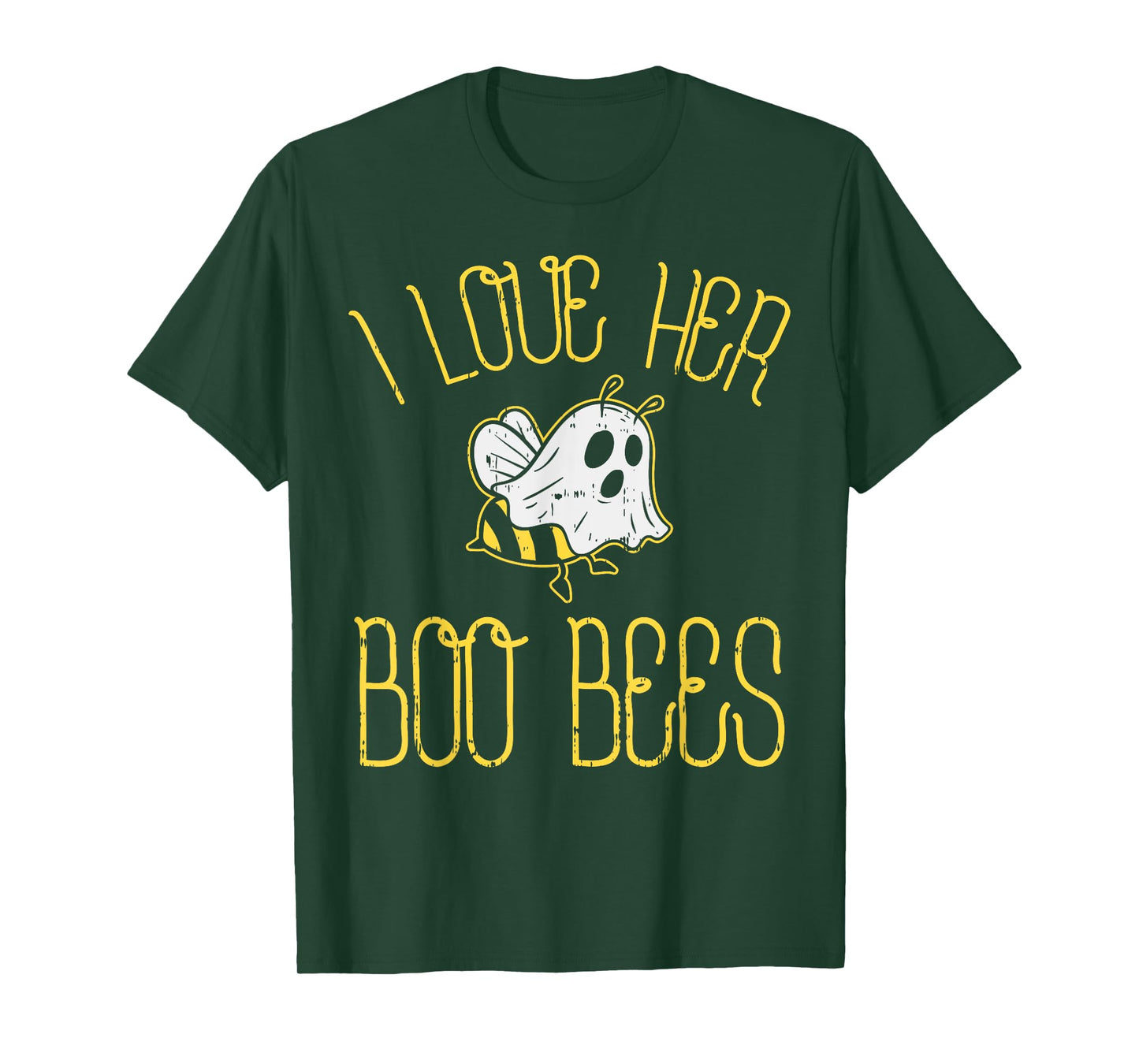 I Love Her Boo Bees Couples Halloween Adult Costume His Men T-Shirt