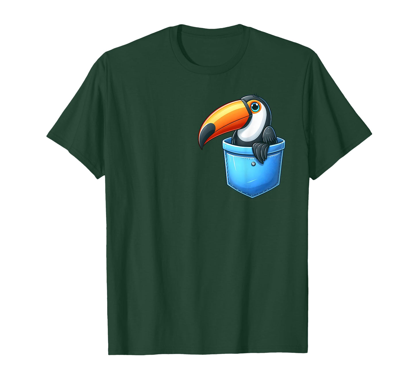 Adorable Toucan in Pocket for Kids, Boys, Girls, Women T-Shirt