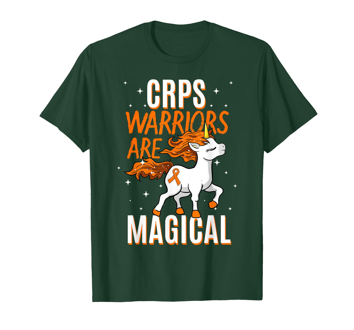 CRPS Warrior Magical Unicorn Orange Ribbon Causalgia RSD T-Shirt