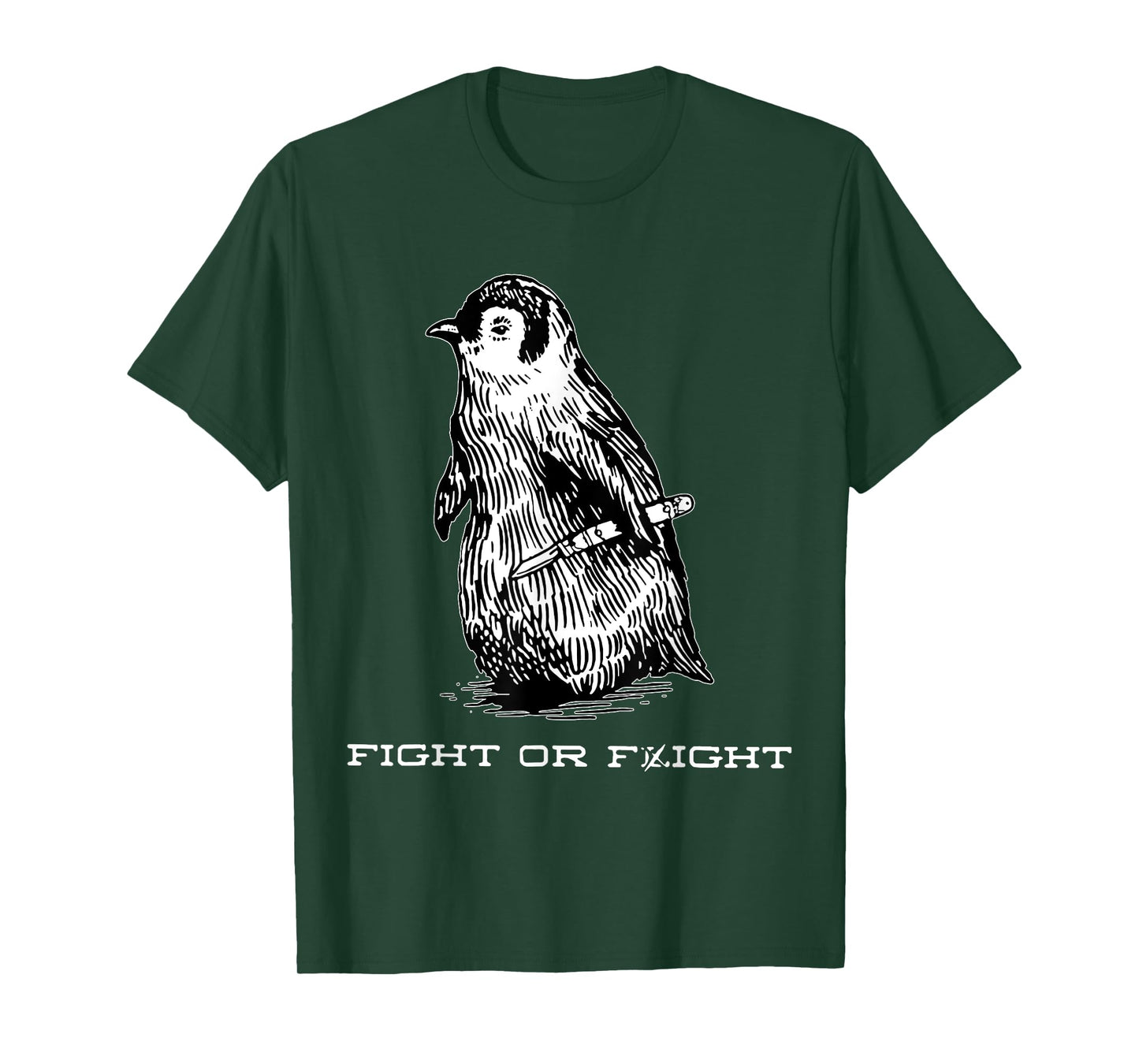 Fight or Flight Funny Penguin Funny Meme North Pole Penguin T-Shirt