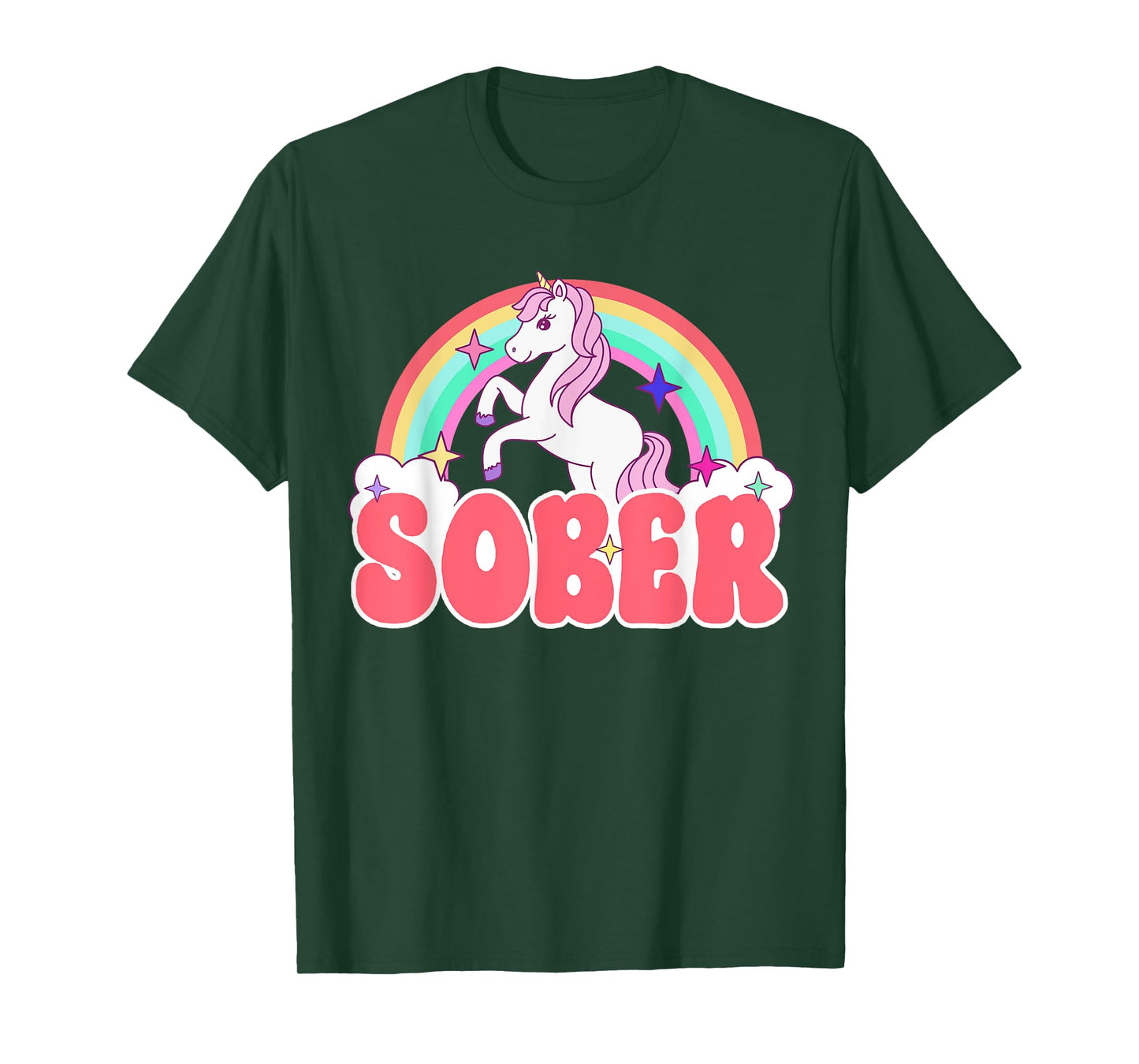 Sober Unicorn AA NA Recovery Gift Sober Sobriety Alcoholics T-Shirt