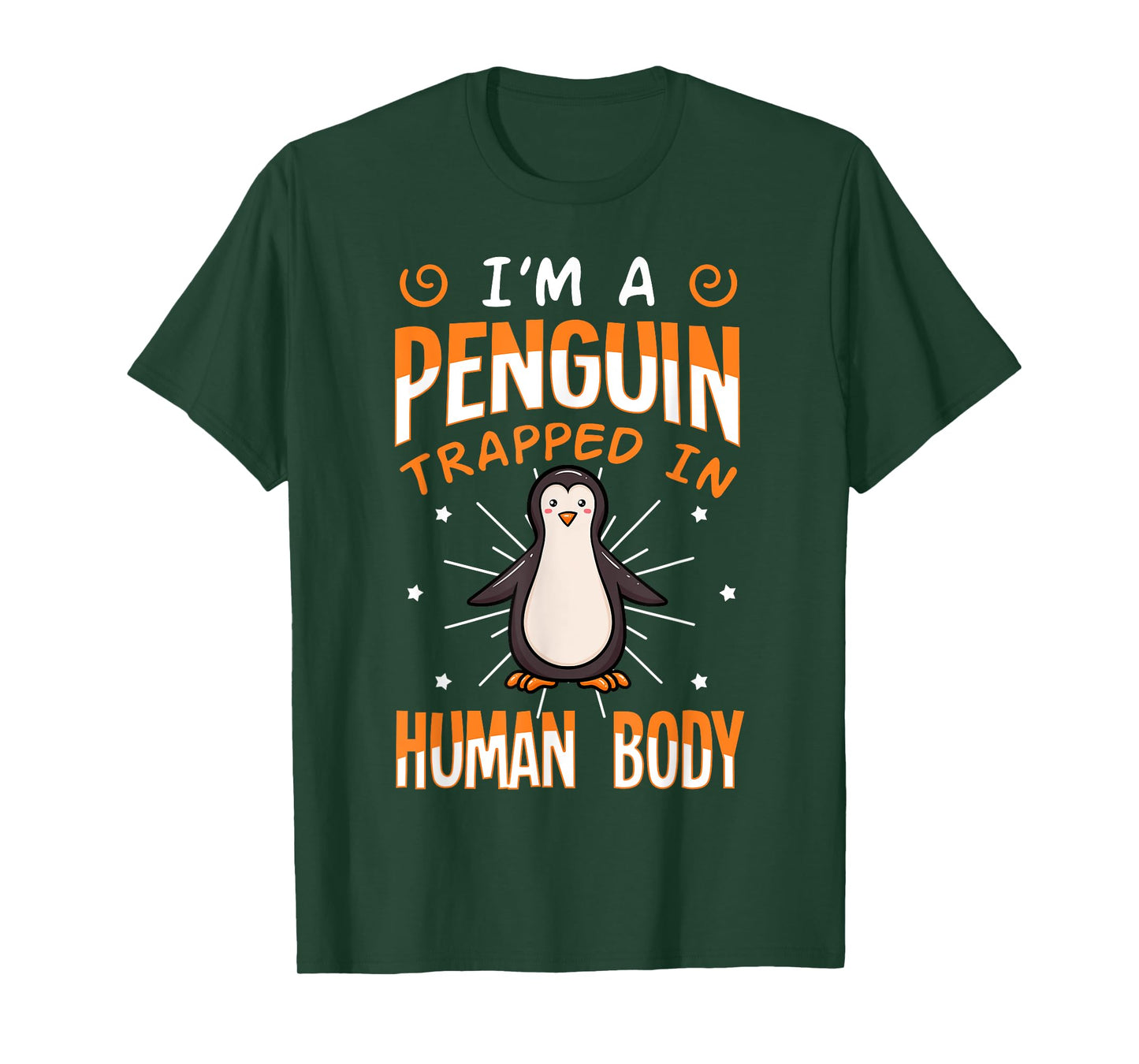 Penguin Trapped Human Body Funny Seabird Animal Lovers T-Shirt