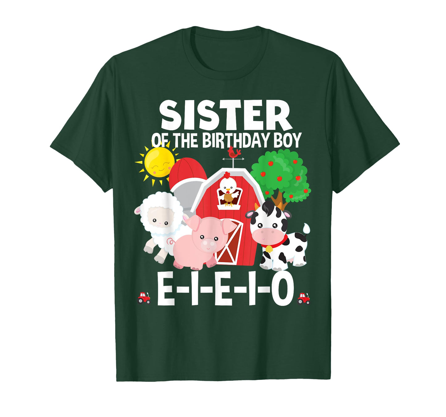 Sister Birthday Boy Old MacDonald Birthday Party Matching T-Shirt