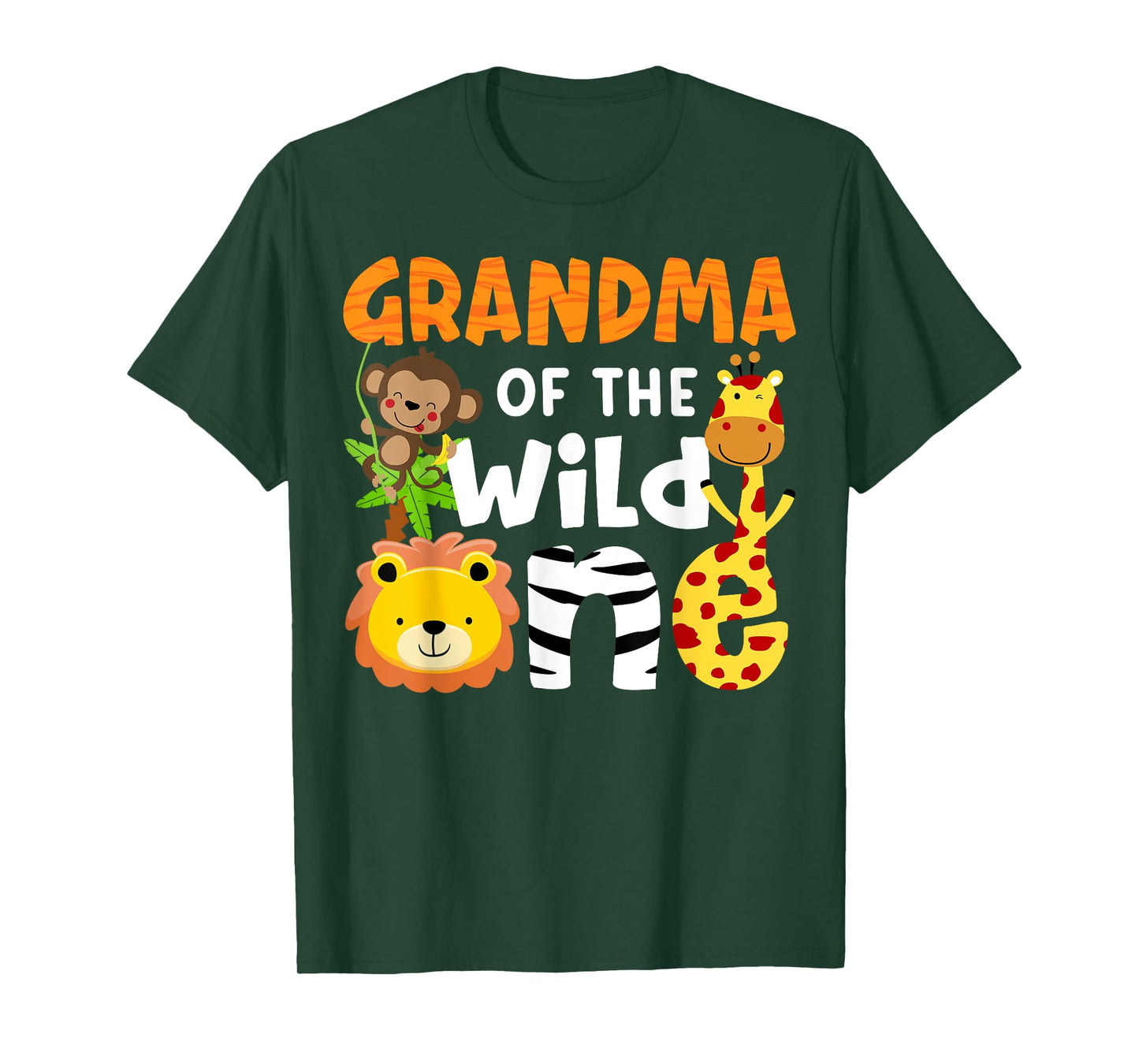 Grandma of the Wild One Zoo Bday Safari Jungle Animals Party T-Shirt