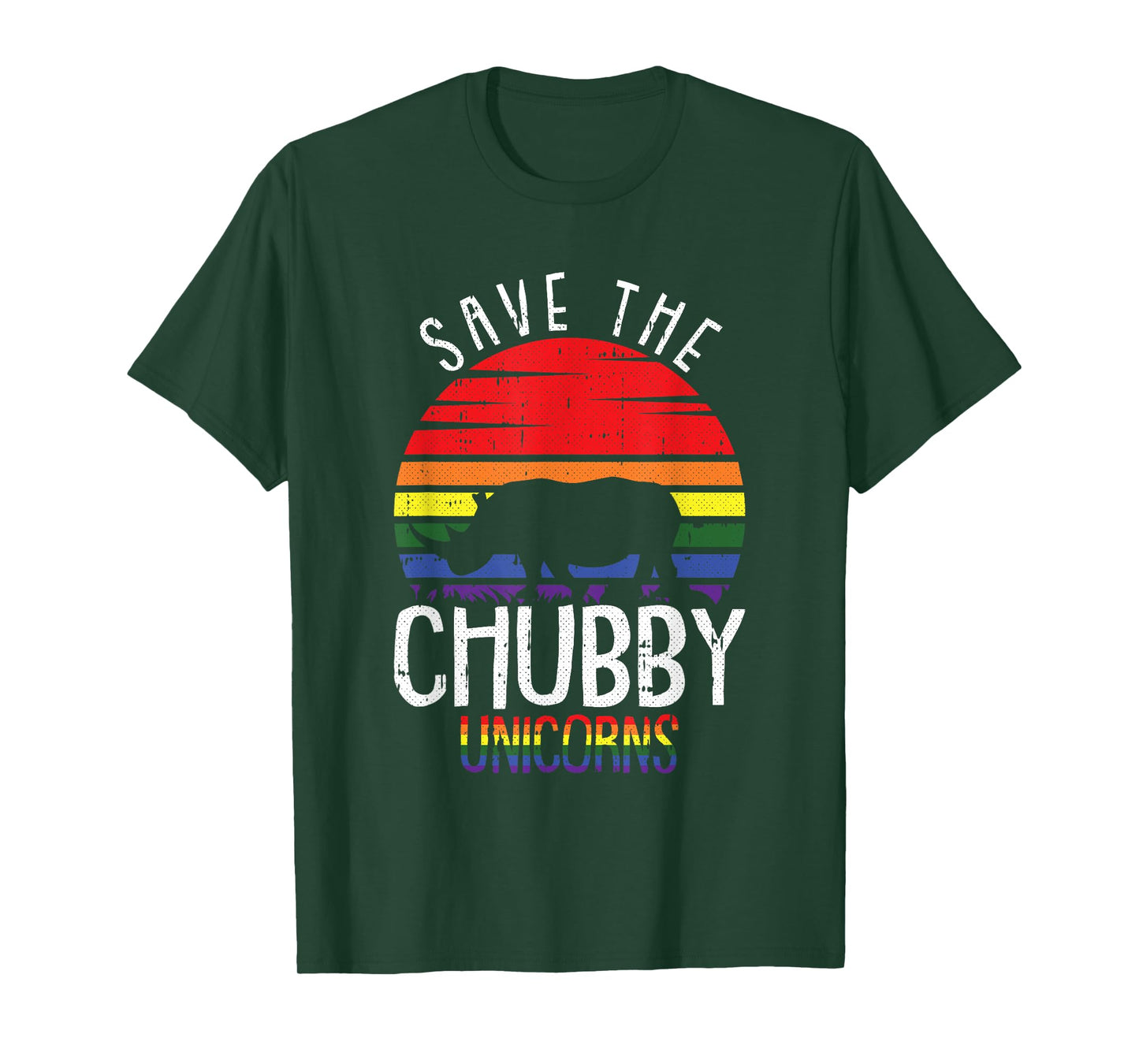 Save The Chubby Unicorn Gay Pride Rhino LGBT-Q Proud Ally T-Shirt
