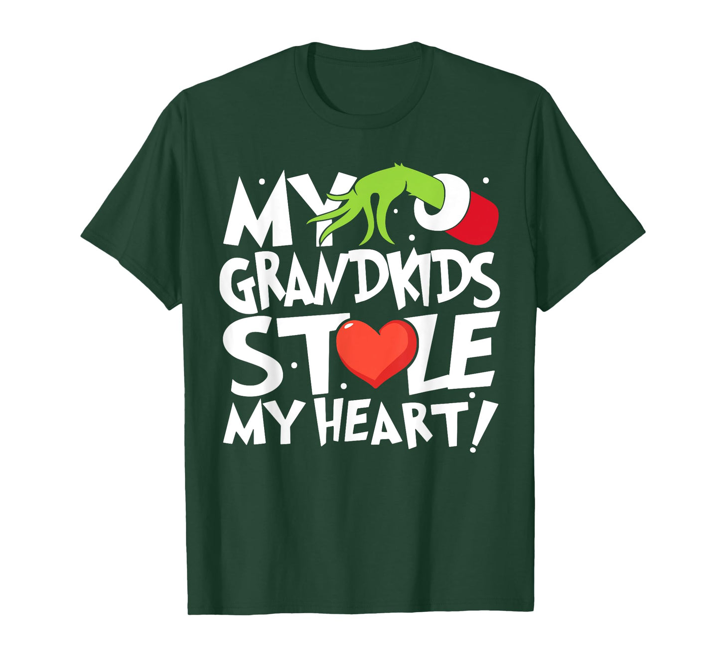 Vintage My Grandkids Stole My Christmas Heart Grandma Xmas T-Shirt