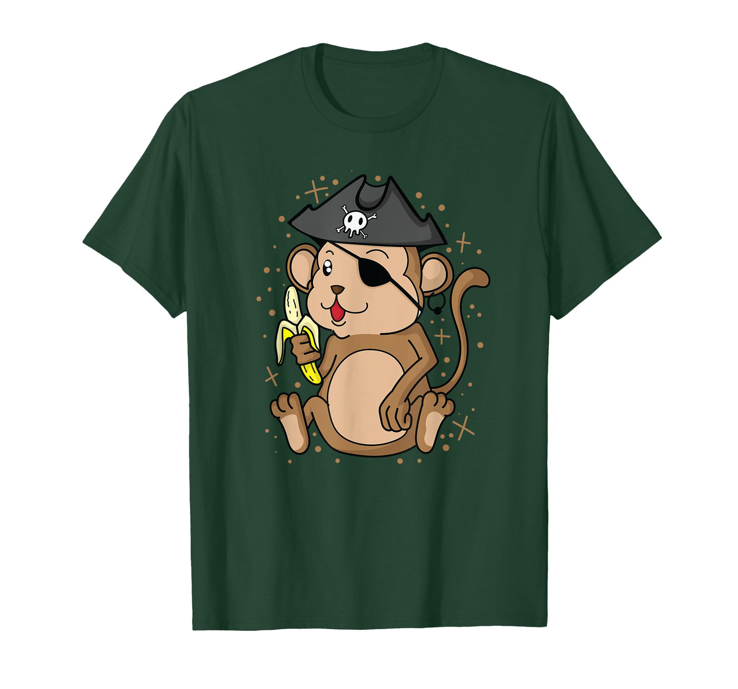 Pirate Monkey with Pirate Hat Eye patch and Banana T-Shirt