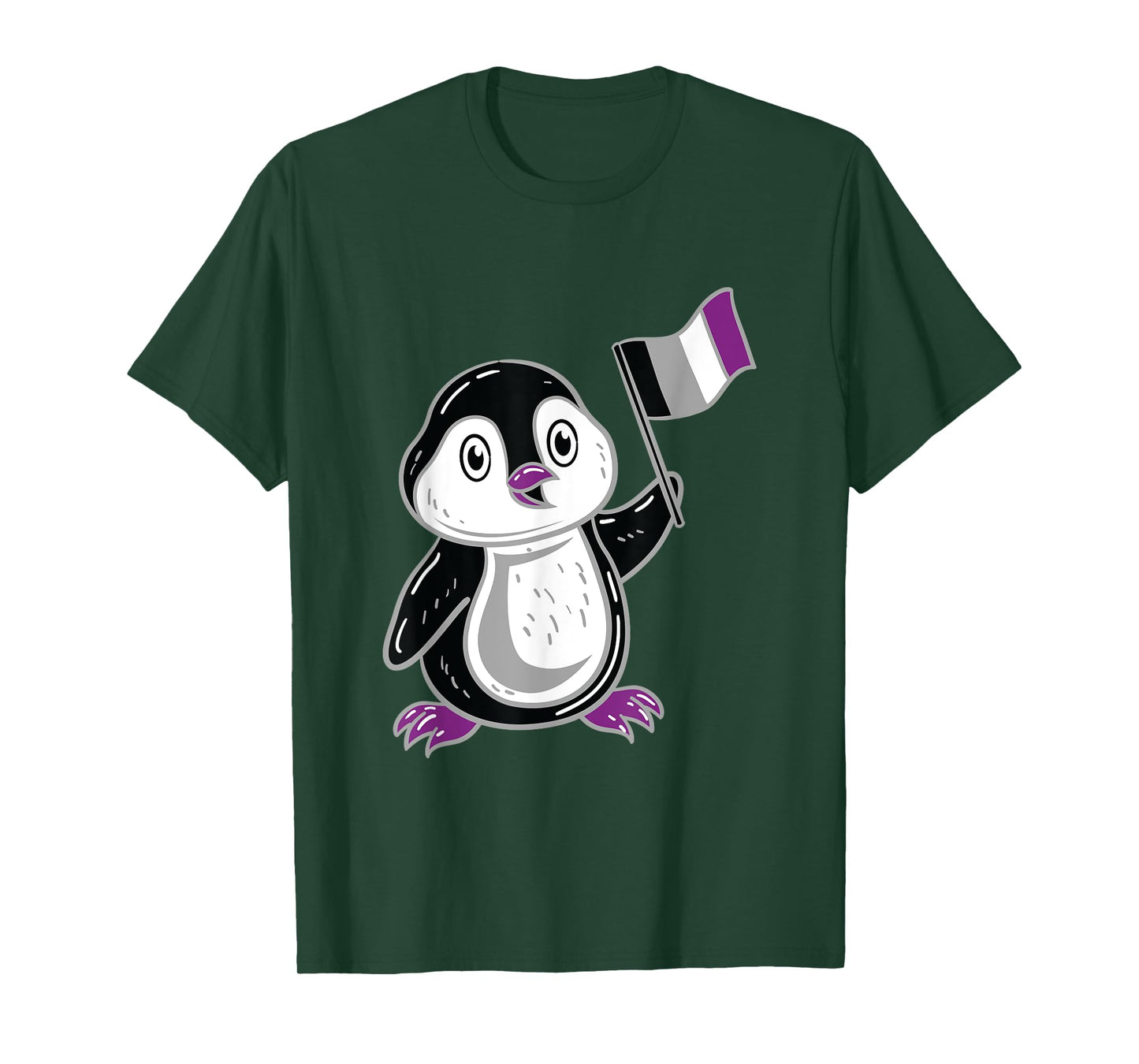 Penguin With Asexual Pride Flag T-Shirt