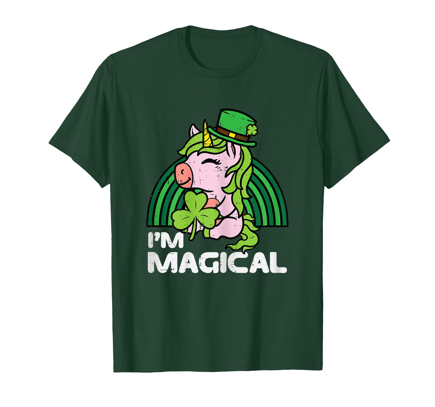 St Patricks Day Unicorn Im Magical Irish Girls Kids Toddlers T-Shirt