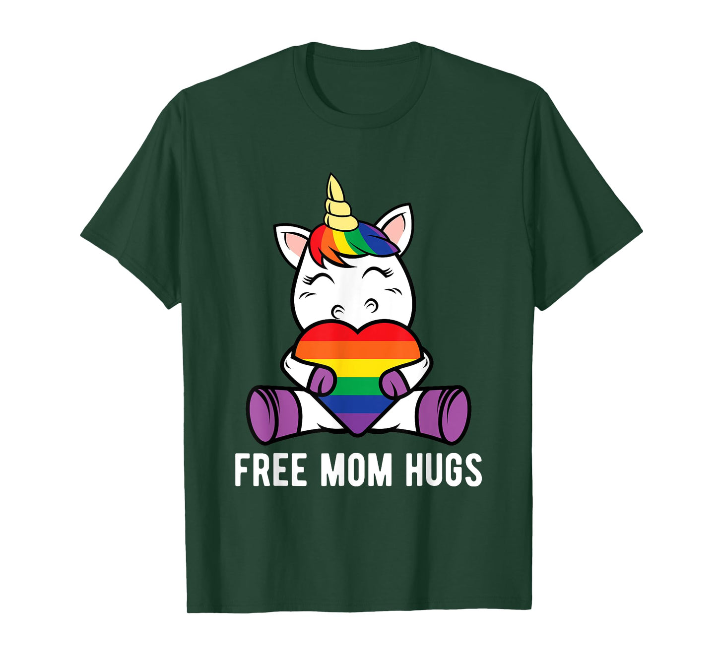 Free Mom Hugs Funny Unicorn Gay LGBT Pride Month Gift T-Shirt