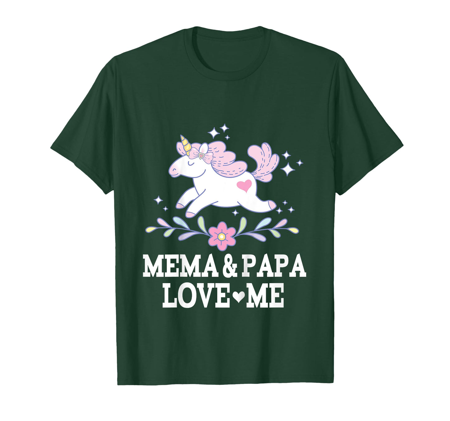 Mema And Papa Love Me Granddaughter Unicorn T-Shirt