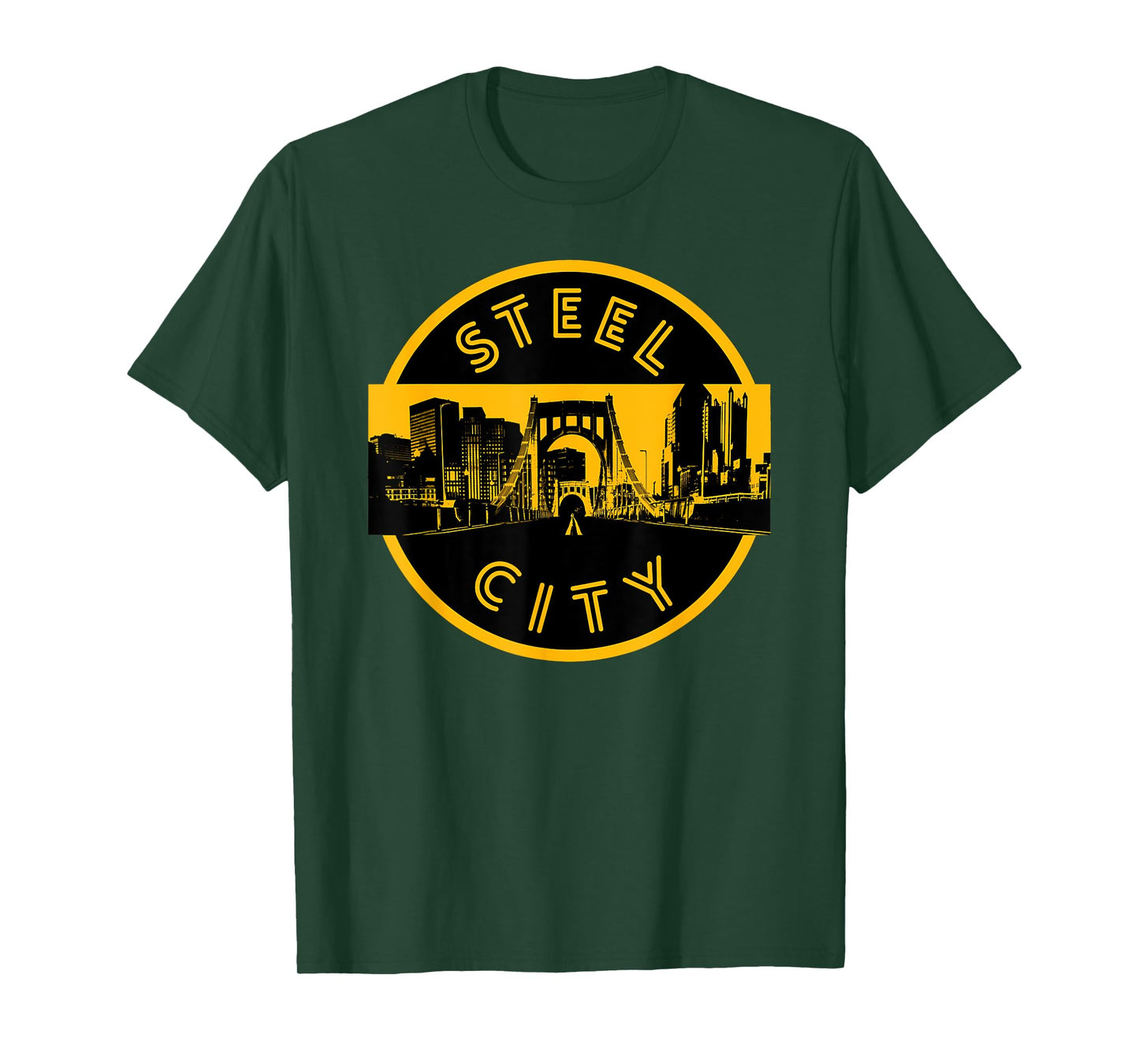 Pittsburgh Steel City Retro Skyline Bridge Pride T-Shirt