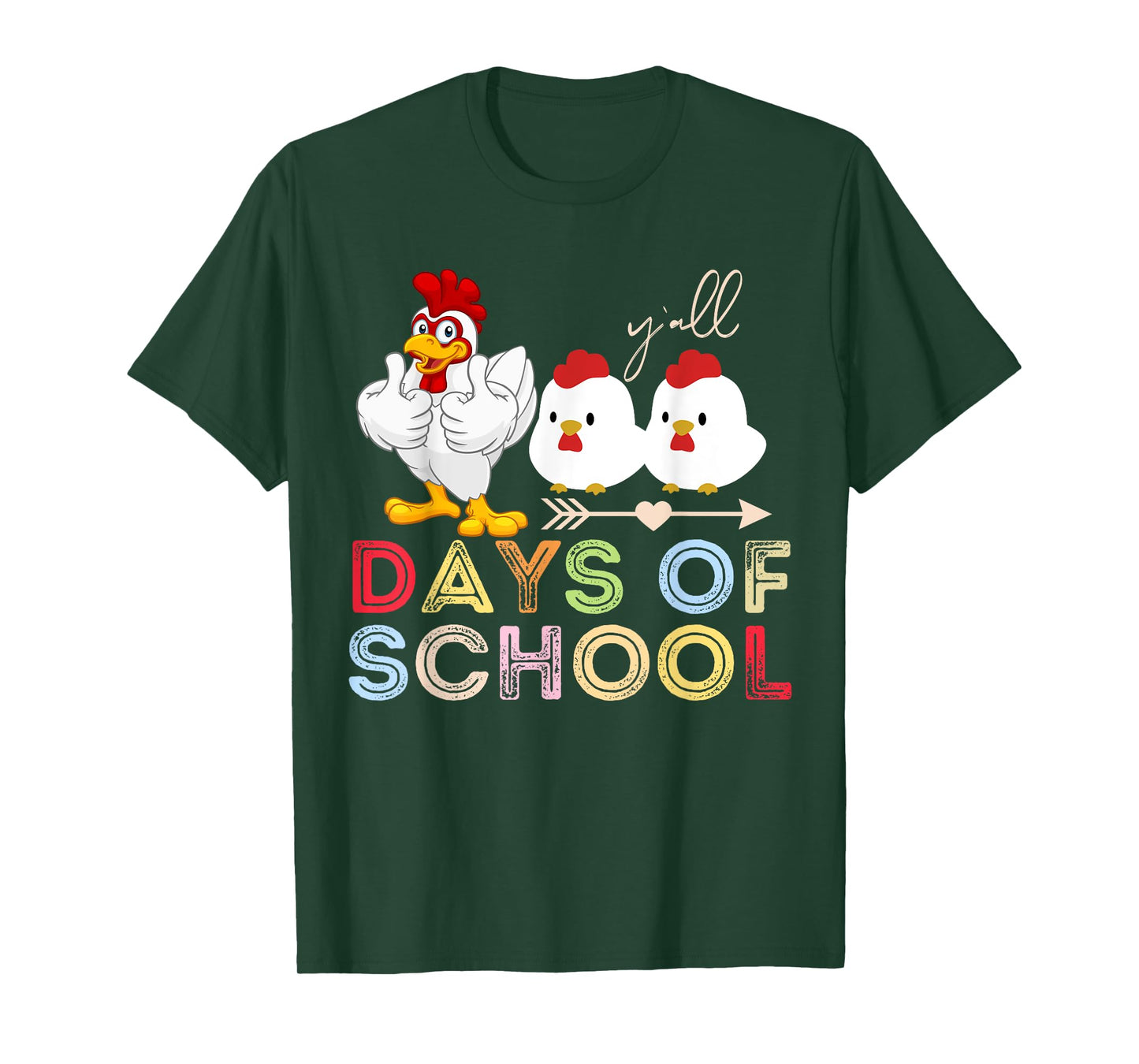 chickens 100 Day of school Funny100th days Of School chick T-Shirt