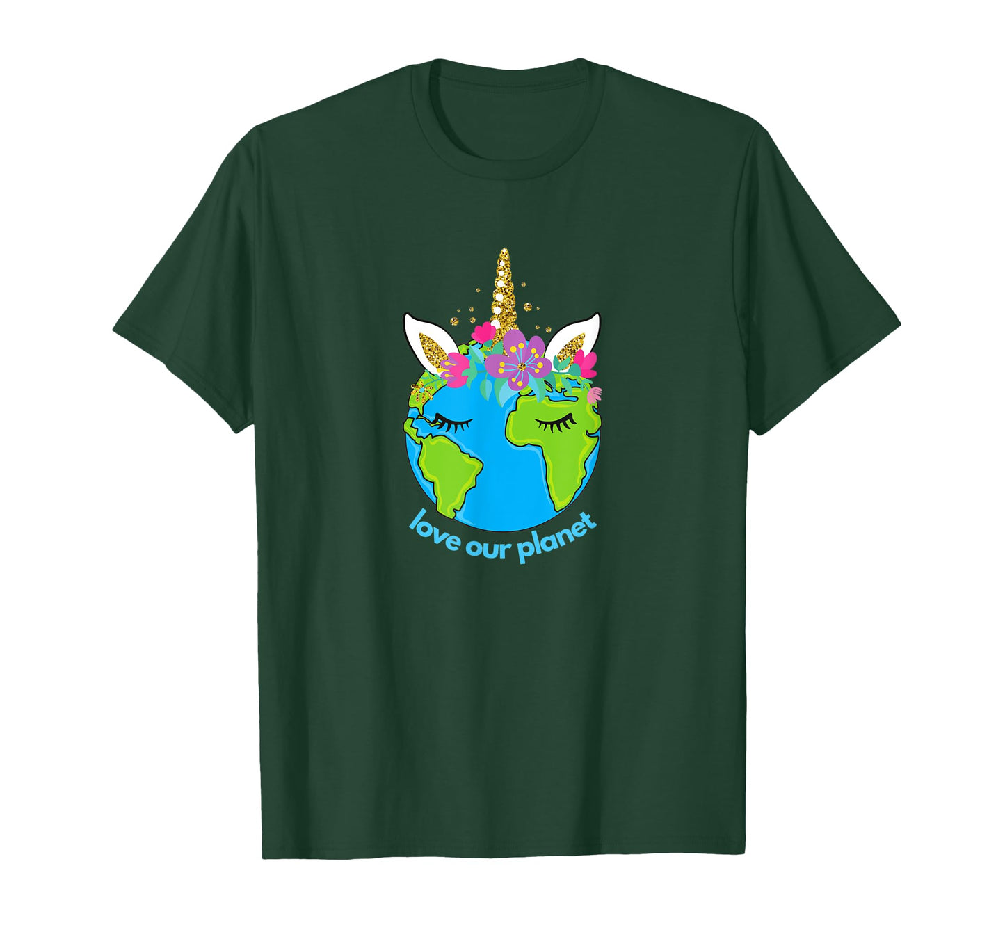 Earth Day 2021 Cute for Toddler Kids Unicorn Face Sleepy T-Shirt