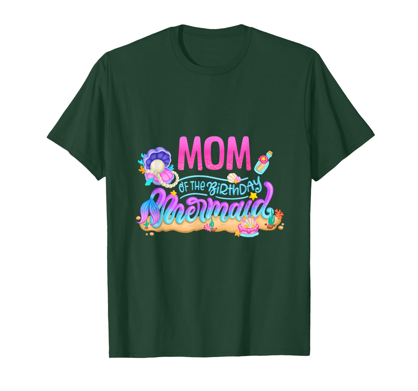 Mom Of The Birthday Mermaid Party Matching Family Mama Women T-Shirt