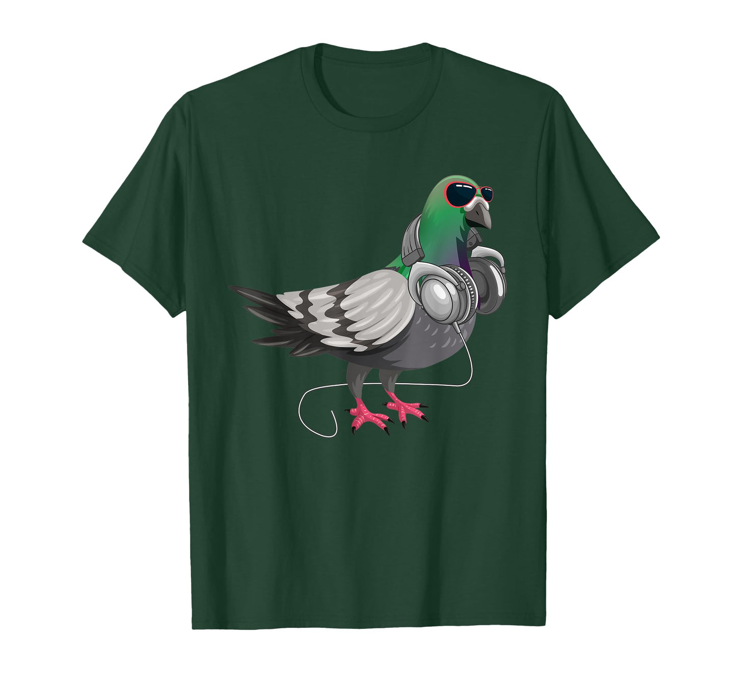 Funny Techno Pigeon Headphone Music Bird T-Shirt