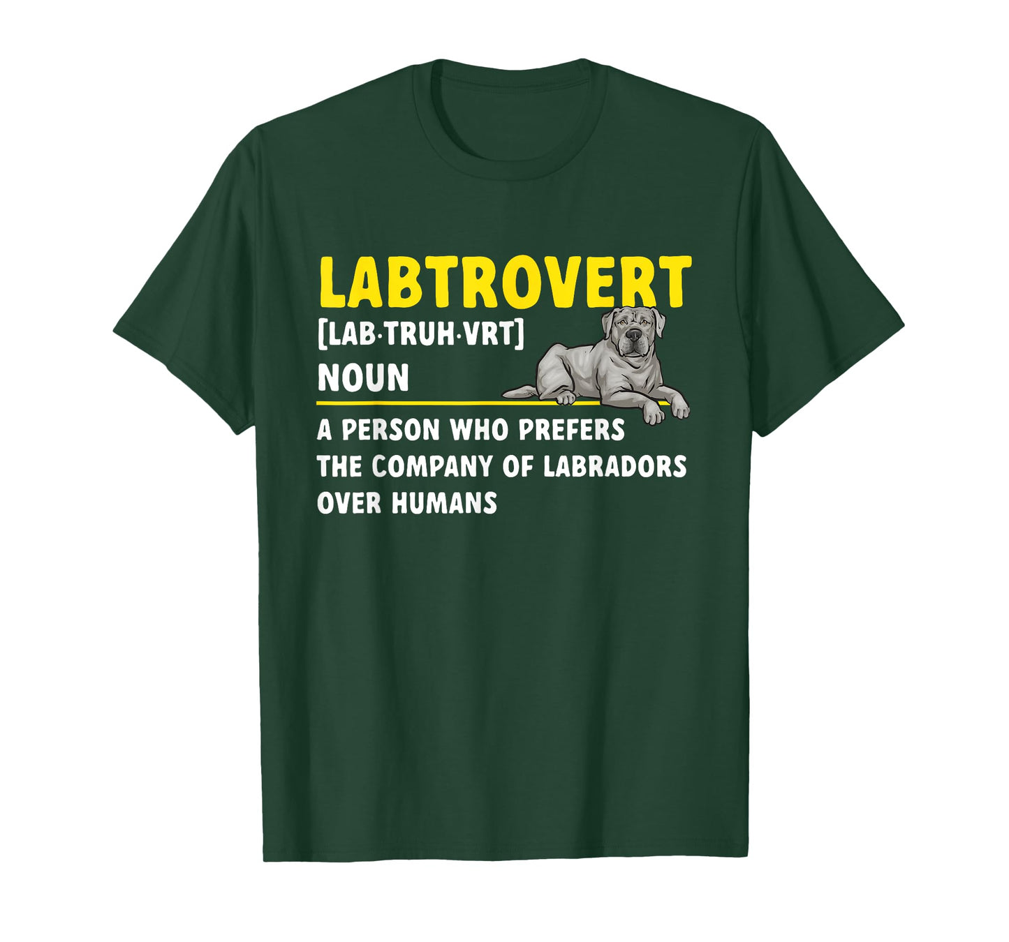 Silver Labrador Retriever Labtrovert Definition Silver Lab T-Shirt