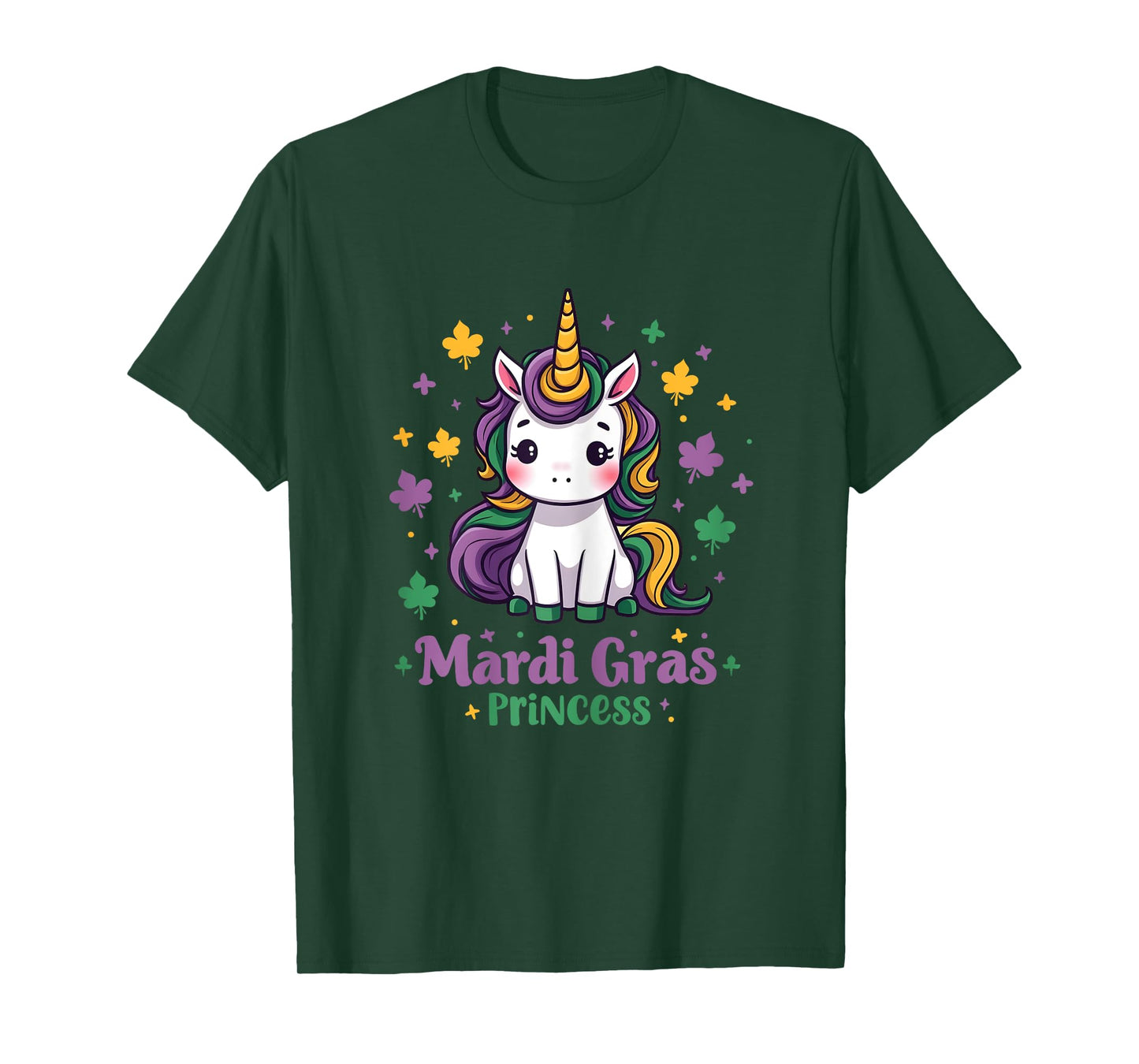 Mardi Gras Princess Unicorn Fat Tuesday Girls Kids Toddler T-Shirt