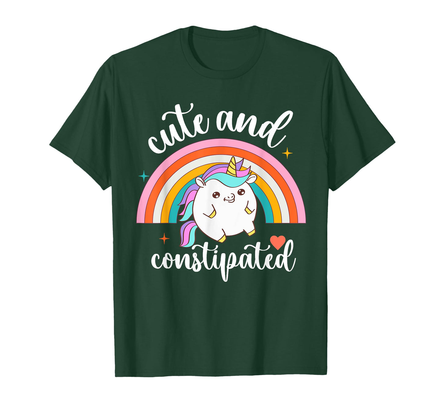 Funny Constipation IBS-C Tummy Ache Cute Constipated Unicorn T-Shirt