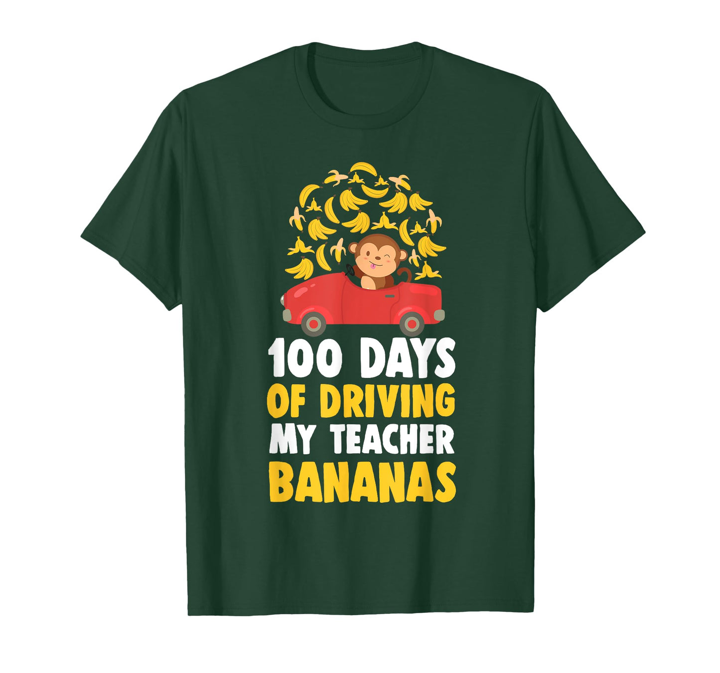 100th Day Of School Teacher Banana Monkey Pun Men Women Girls Kids T-Shirt