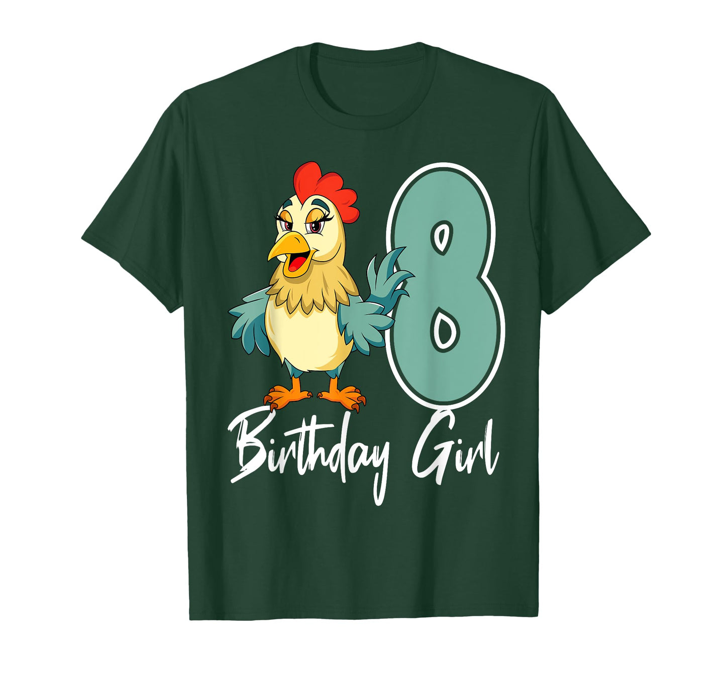 Chicken 8th Birthday Girl Barn Farm Party Chick Barnyard T-Shirt