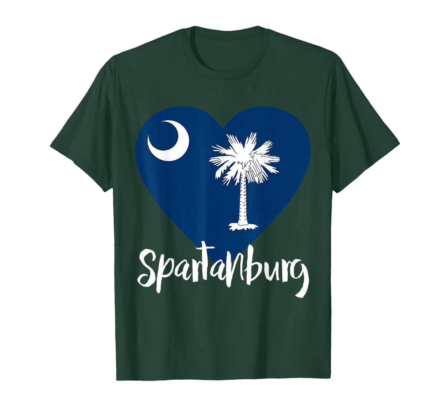 I Love Spartanburg South Carolina City SC Flag Heart T-Shirt