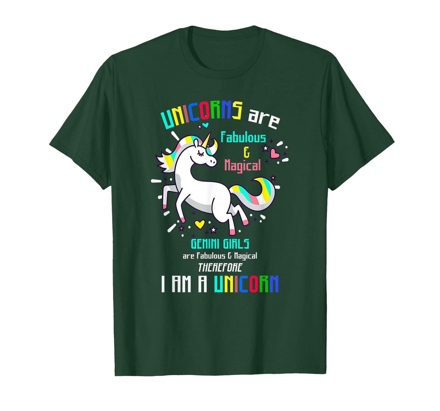 GEMINI SIGN | UNICORNS | GEMINI GIRLS ARE FABULOUS - Birthda T-Shirt
