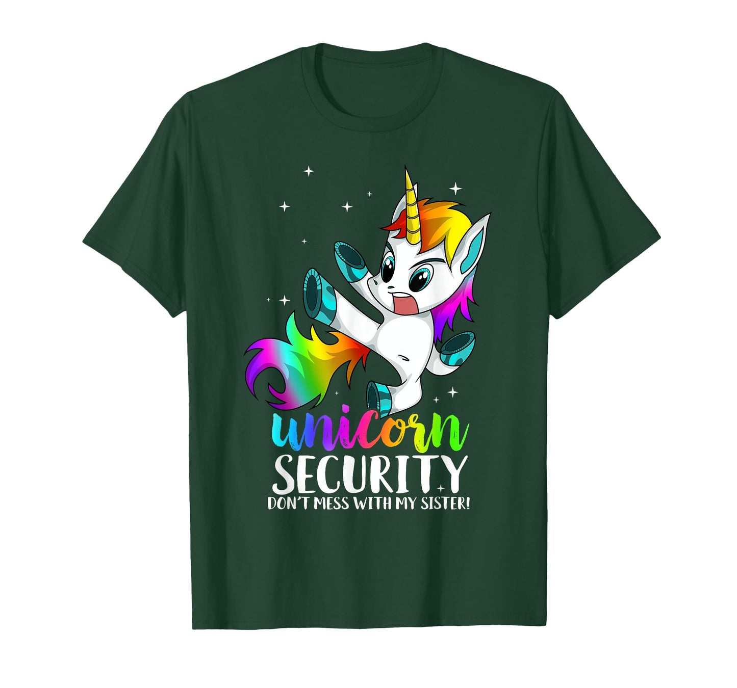 Unicorn Security Dont Mess With My Sister Kung Fu Brother T-Shirt