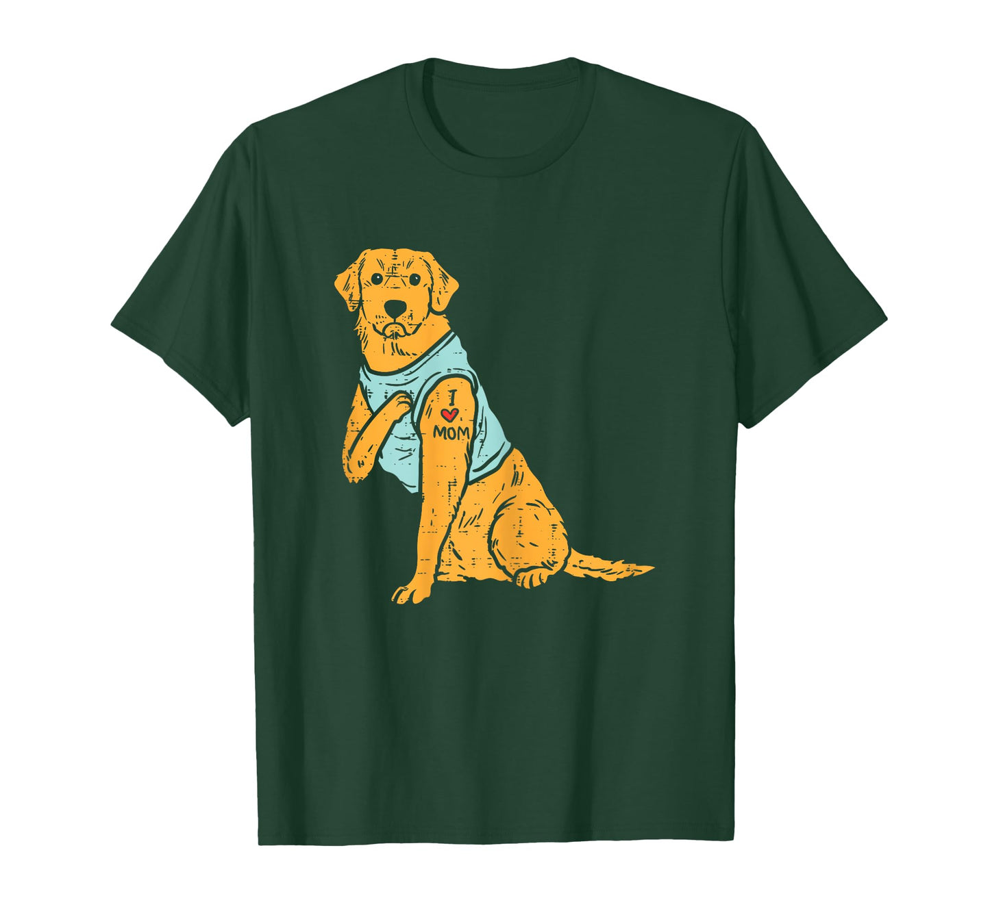 I Love Mom Golden Retriever Labrador Dog Lover Women Gift T-Shirt