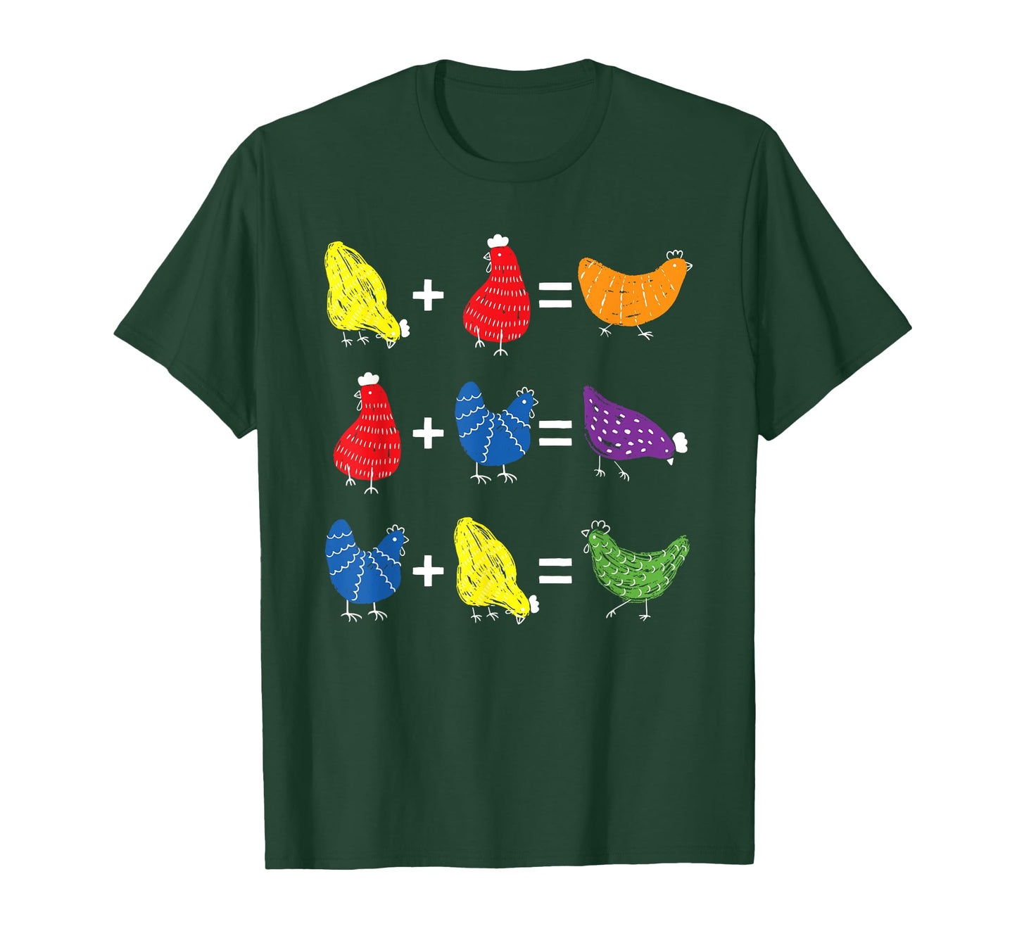 Chicken Themed Color Theory Educational Art Teacher Artist T-Shirt