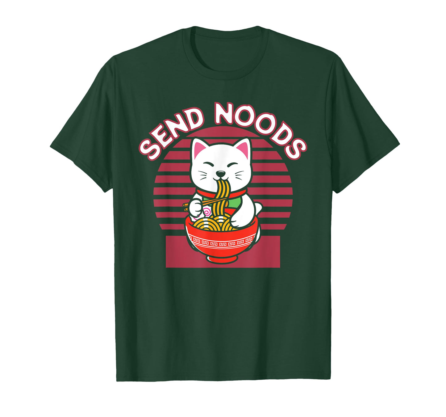 Noodles Japan Cat Japanese Ramen Anime Send Noods T-Shirt