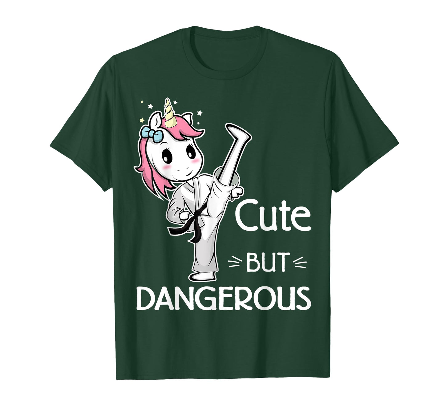 Cute but Dangerous Karate Taekwondo Unicorn Karate Girl T-Shirt