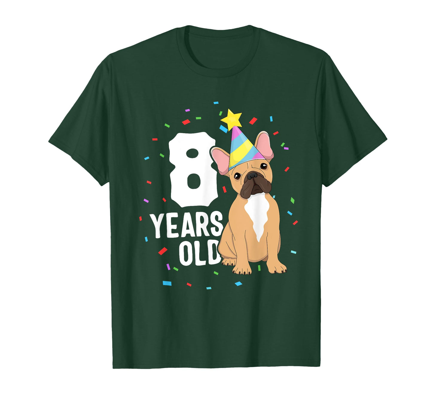 8 Years Old Birthday Outfit French Bulldog Dog Party 8th T-Shirt for Men Women Kids