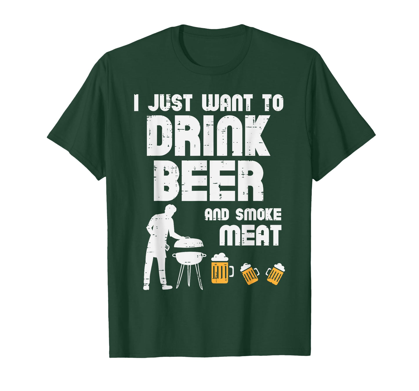 I Just Want To Grill Meat Funny Bbq Barbecue Grill Dad Men T-Shirt
