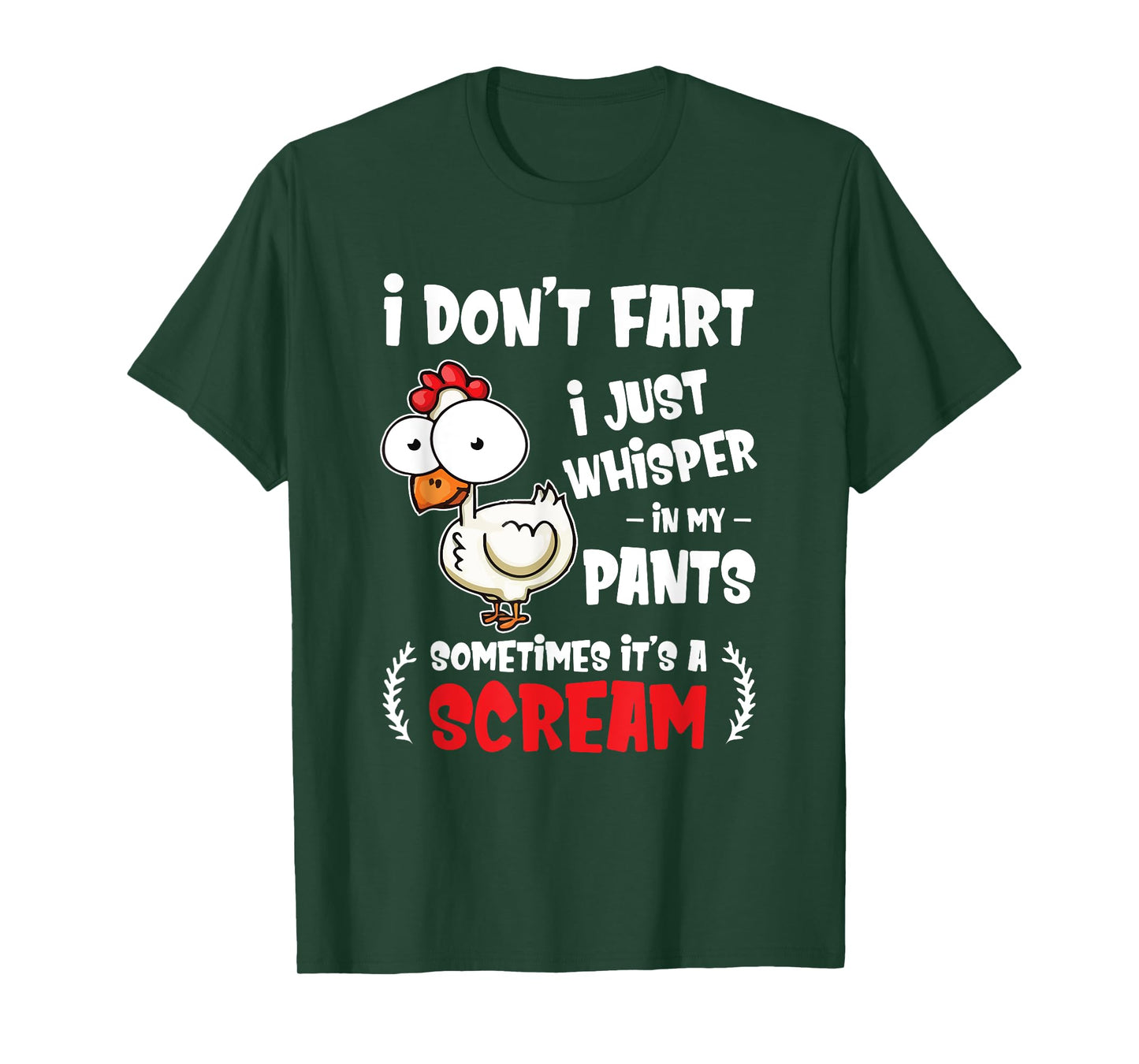 Funny Farting Chicken Lover I Dont Fart I Whisper In My Gift T-Shirt