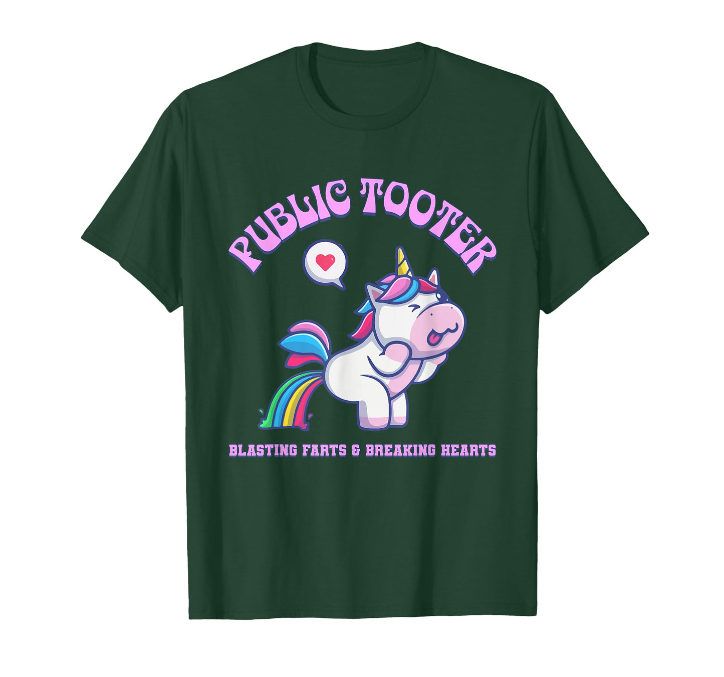 Public Tooter Funny Inappropriate Embarrassing Unicorn Humor T-Shirt