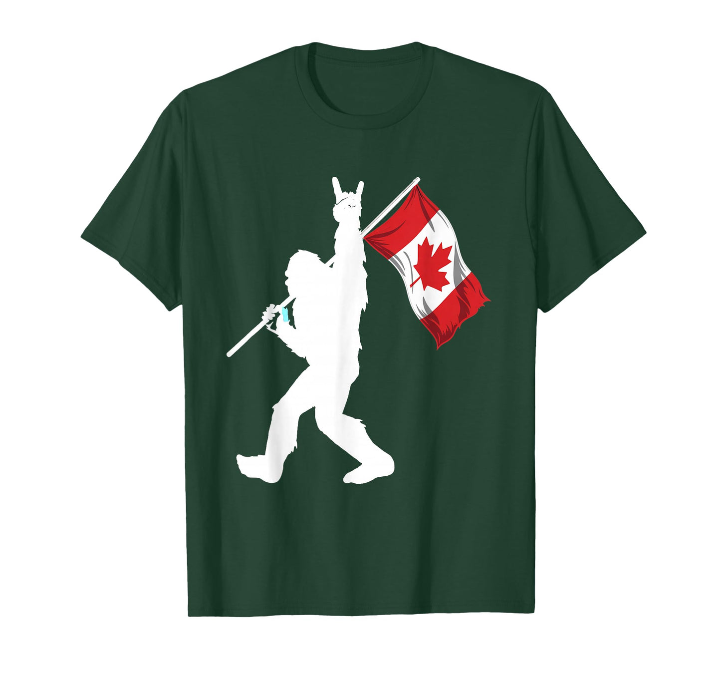 Vintage Canadian Flag BigFoot Rock'N Roll Funny Canada Day T-Shirt