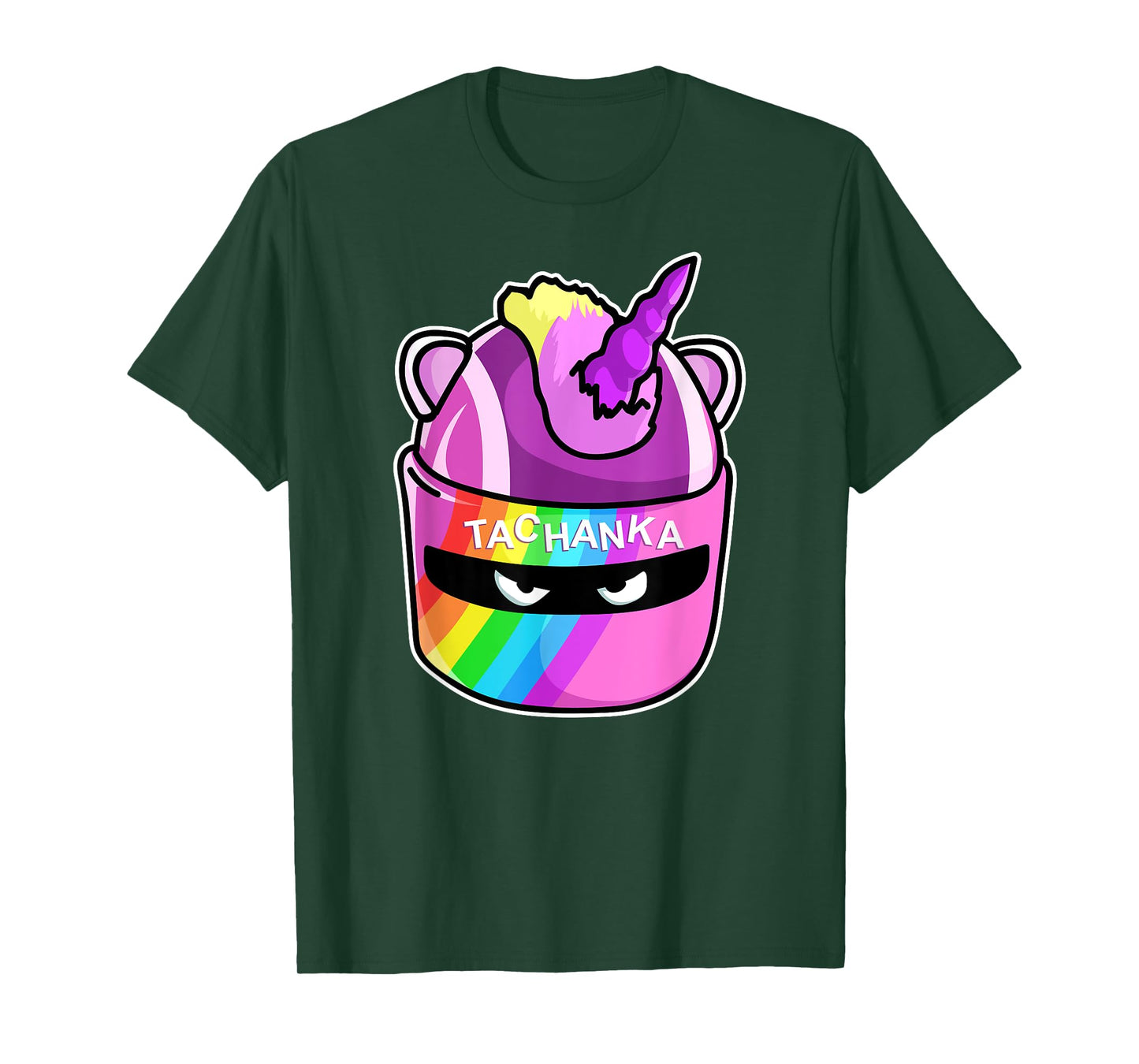 Komodo Designs Lord Tachanka Unicorn Cartoon Christmas T-Shirt - Black, Small, Classic Fit, Crew Neck, Short Sleeve