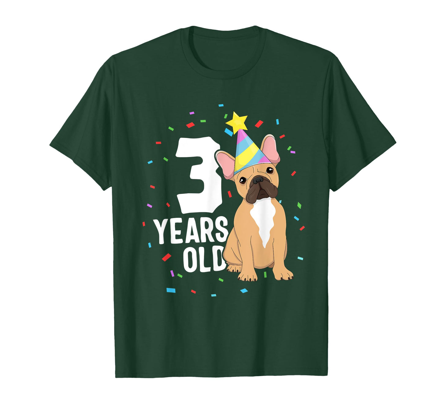 3 Years Old Birthday Outfit French Bulldog Dog Party 3rd T-Shirt for Men Women Kids