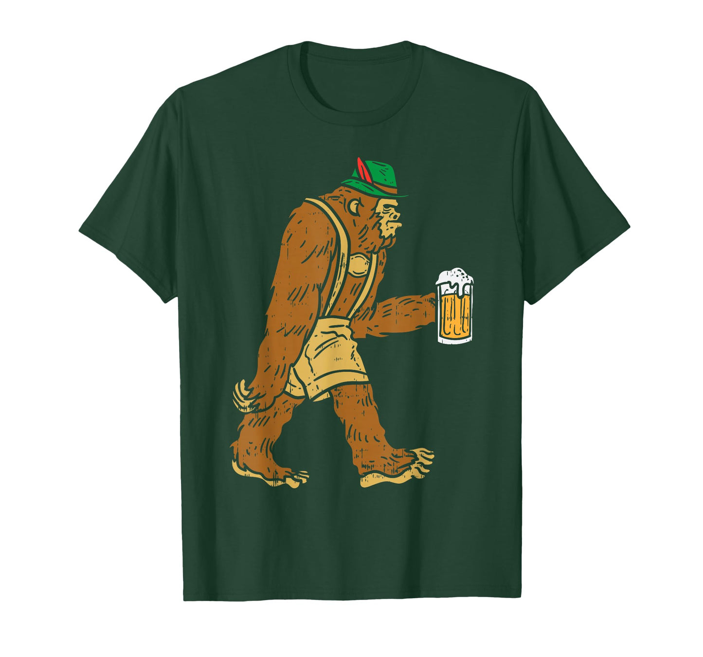 German Bigfoot Sasquatch Beer Lederhose Funny Oktoberfest T-Shirt